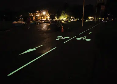 Piste cyclable Annecy de nuit