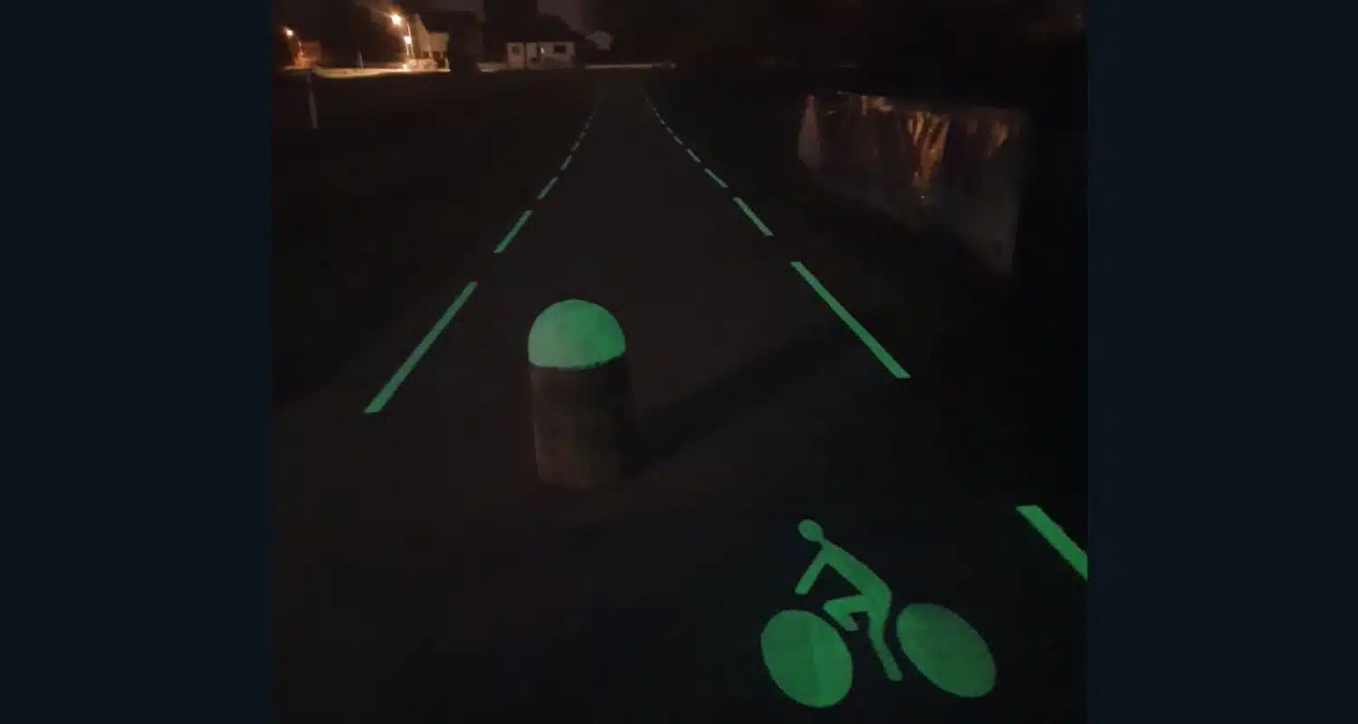 Piste cyclable Muttersholtz de nuit