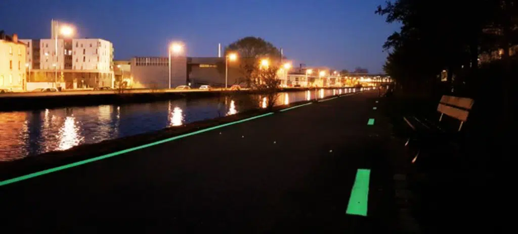 Piste cyclable luminescente Nancy