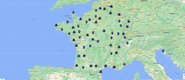 Carte des réalisations LuminoKrom en France