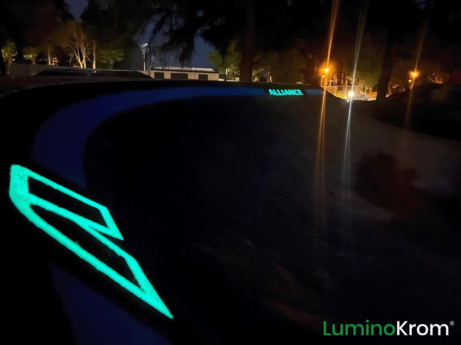 Croatia, LuminoKrom® illuminated road markings at night