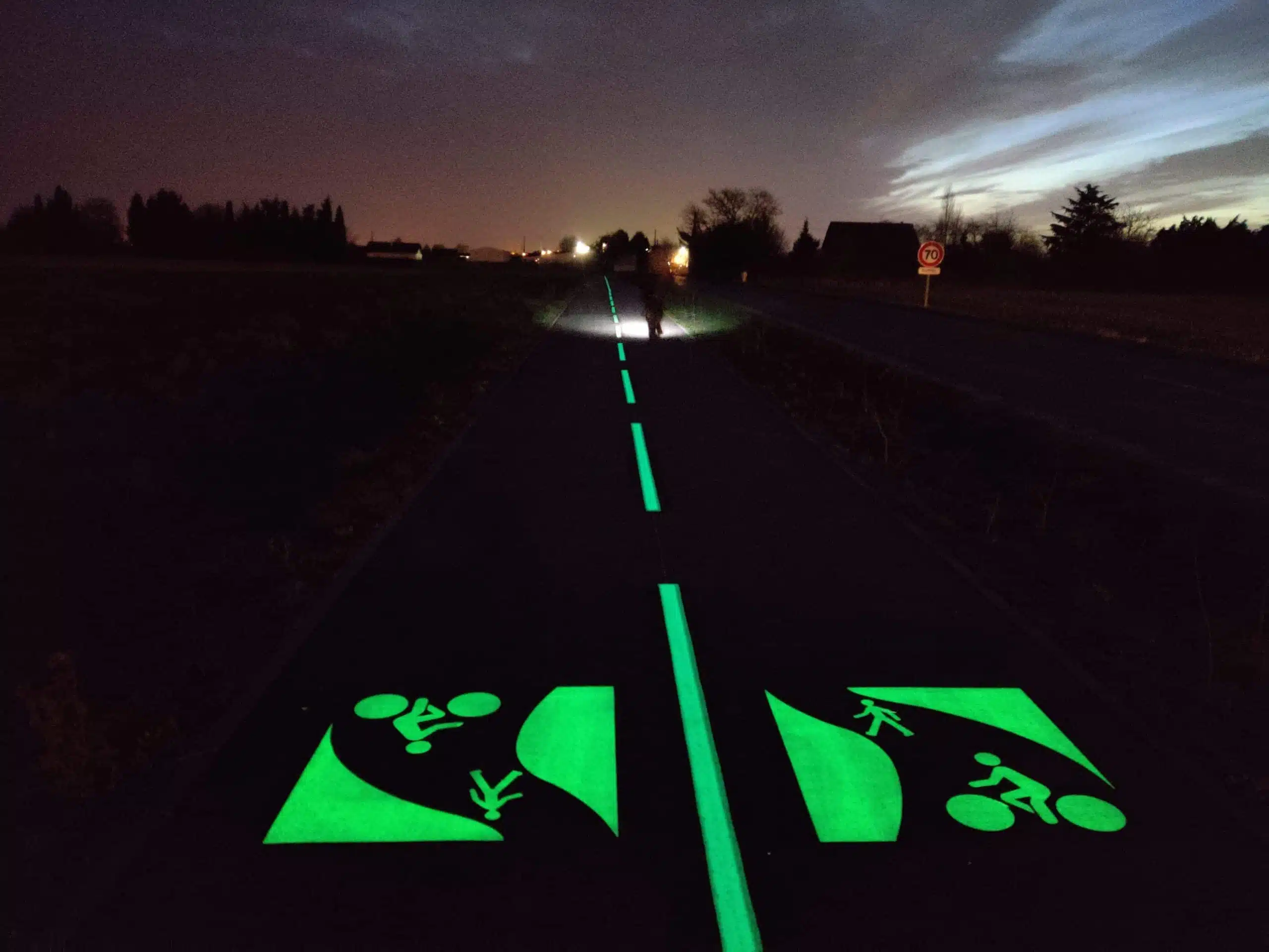 Piste cyclable Esvres sur Indre nuit