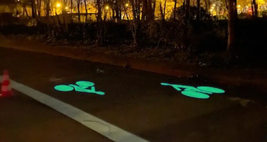 Piste cyclable Dijon luminescente