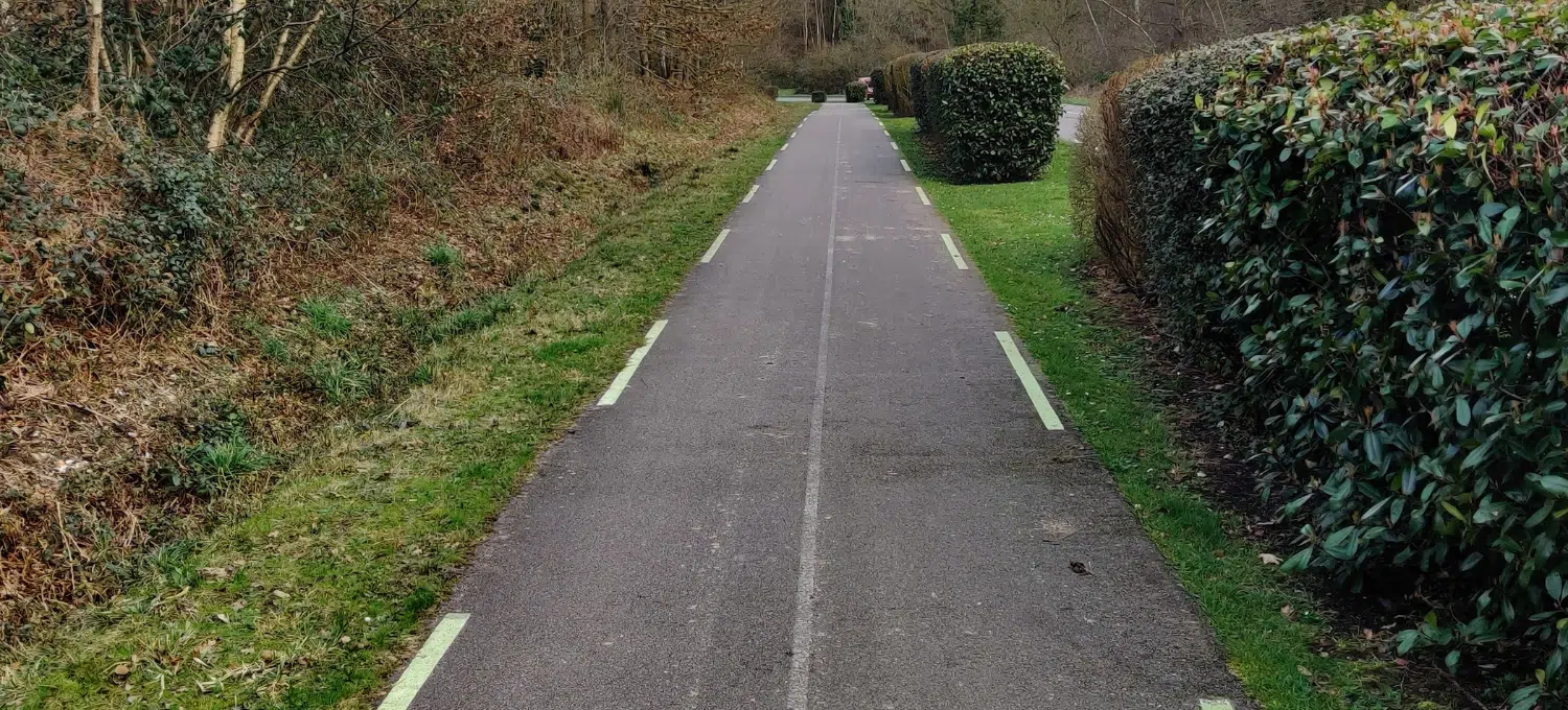 Piste cyclable Rouen avec photoluminescence