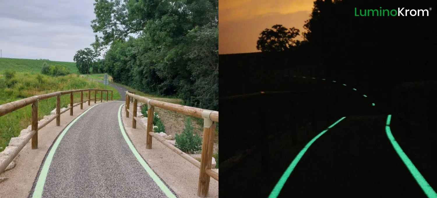 Piste cyclable Le Muretain de jour et de nuit