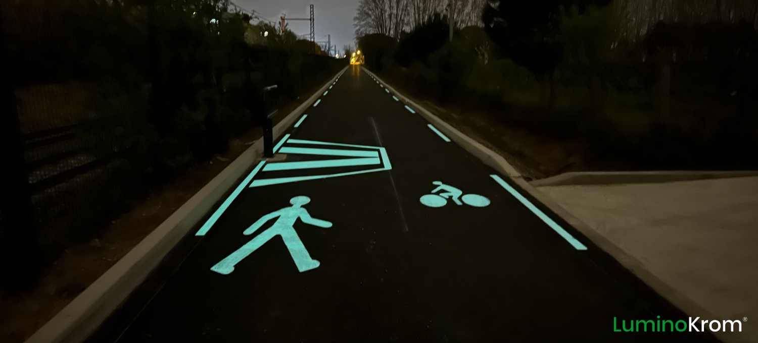 LuminoKrom marquage photoluminescent pour mobilités douces