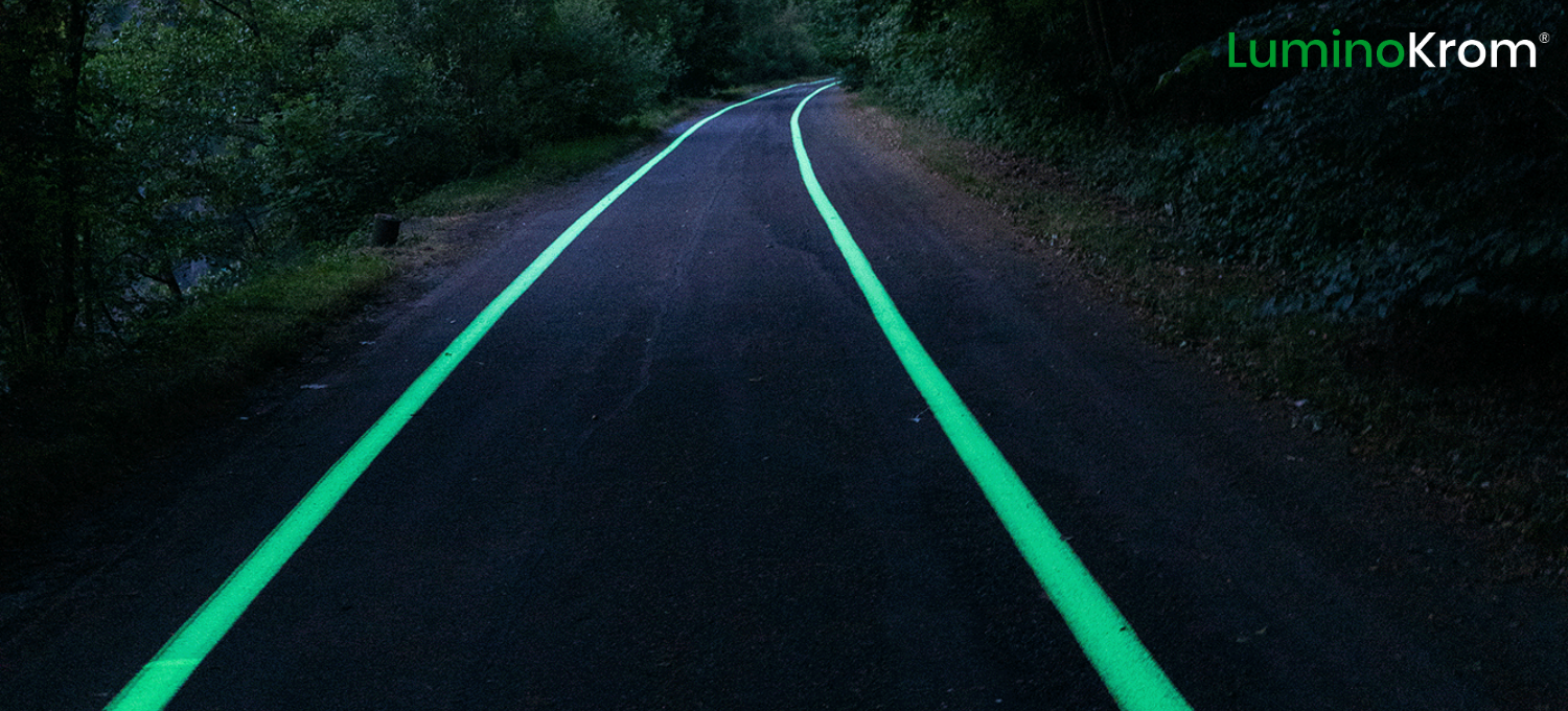 Piste cyclable luminescente dans le noir en Belgique